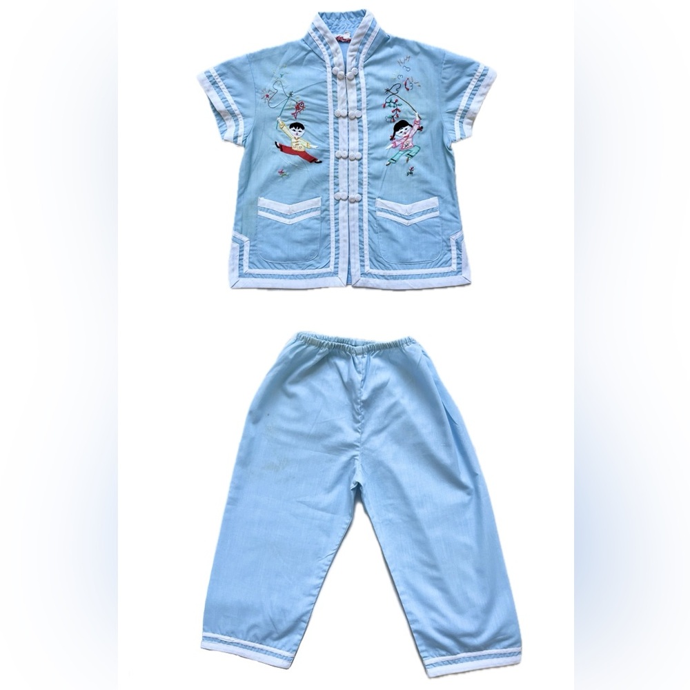 Childrens Blue Asian Tang Suit - sz 2